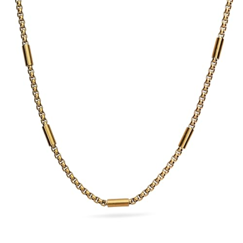 Men's Premium Gold Plated Cylindrical Bead Chain