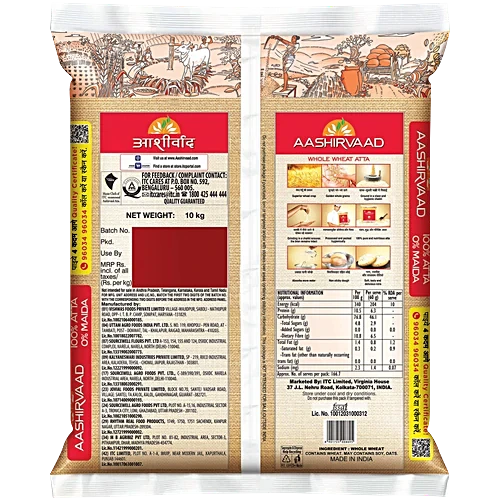 Aashirvaad Shudh Chakki Atta – 100% Whole Wheat Flour, 10 kg