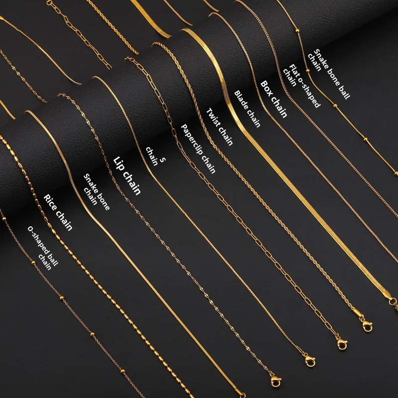 12 Styles Gold Plated Stainless Steel Chain Necklace Set for Men & Women | Premium Fashion Chains Collection