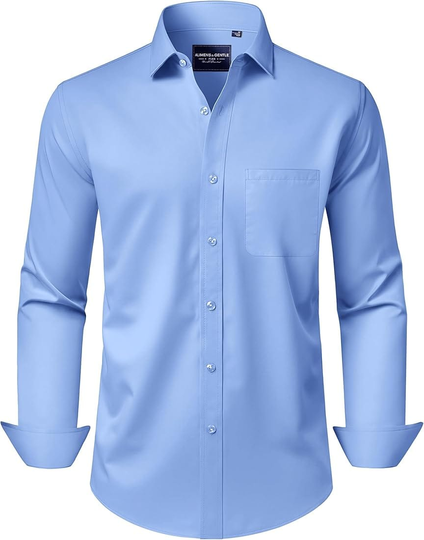 Men's Sky Blue Striped Cotton Blend Casual Full Sleeve Shirt
