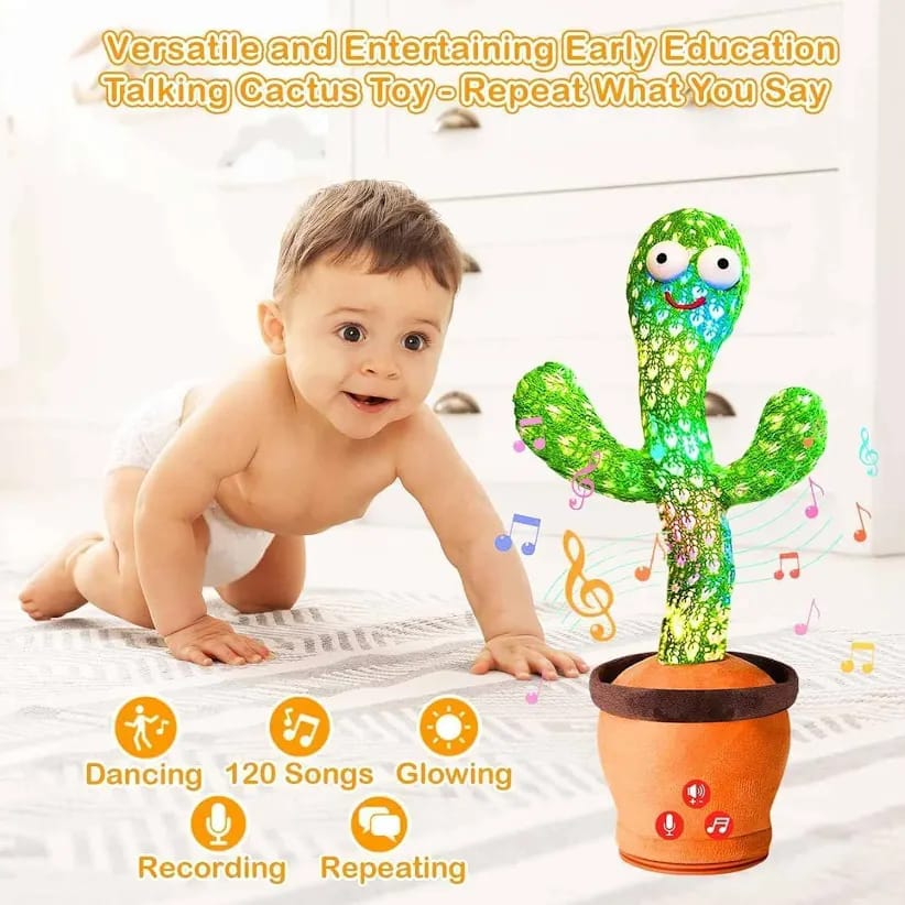 Dancing Cactus Plush Toy with 120 Songs – Musical Talking Cactus Toy